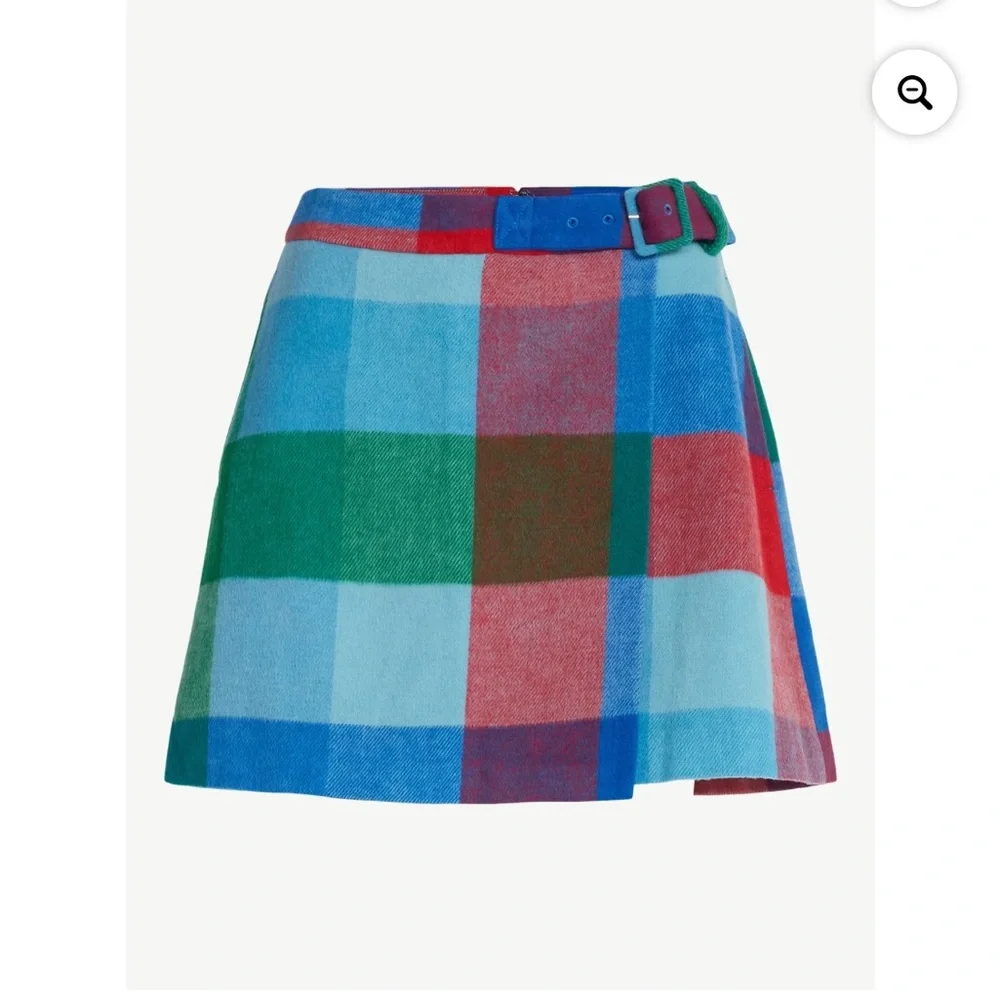 Plaid Mini Skirt in Blue & Green